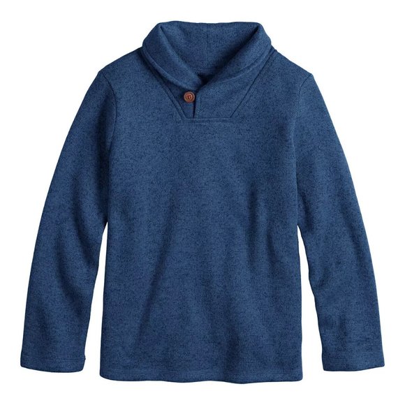Kid's Boy's 4-8 Navy Blue J.B Shawl Long Sleeve Pullover Sweater - Picture 1 of 1